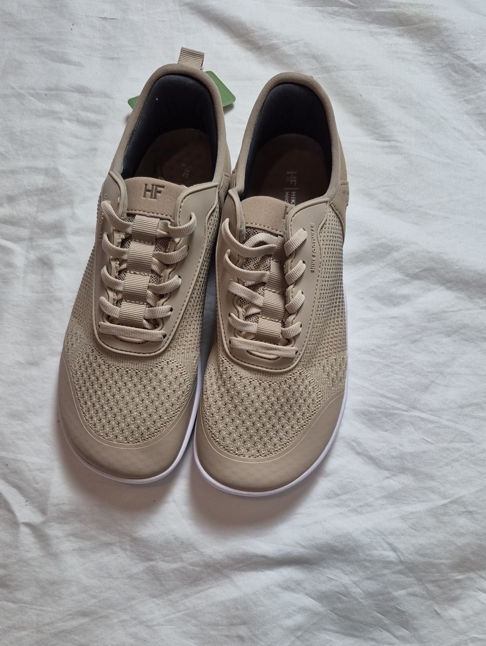 HF Women's Knit Lace-Up Sneakers in Beige